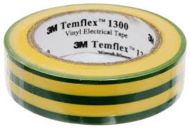 изолента ПВХ желто-зеленая 15мм 10м Temiflex 1300